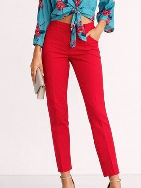 Express Columnist Pants Red Slim Straight Size 0R NWT Career Ankle